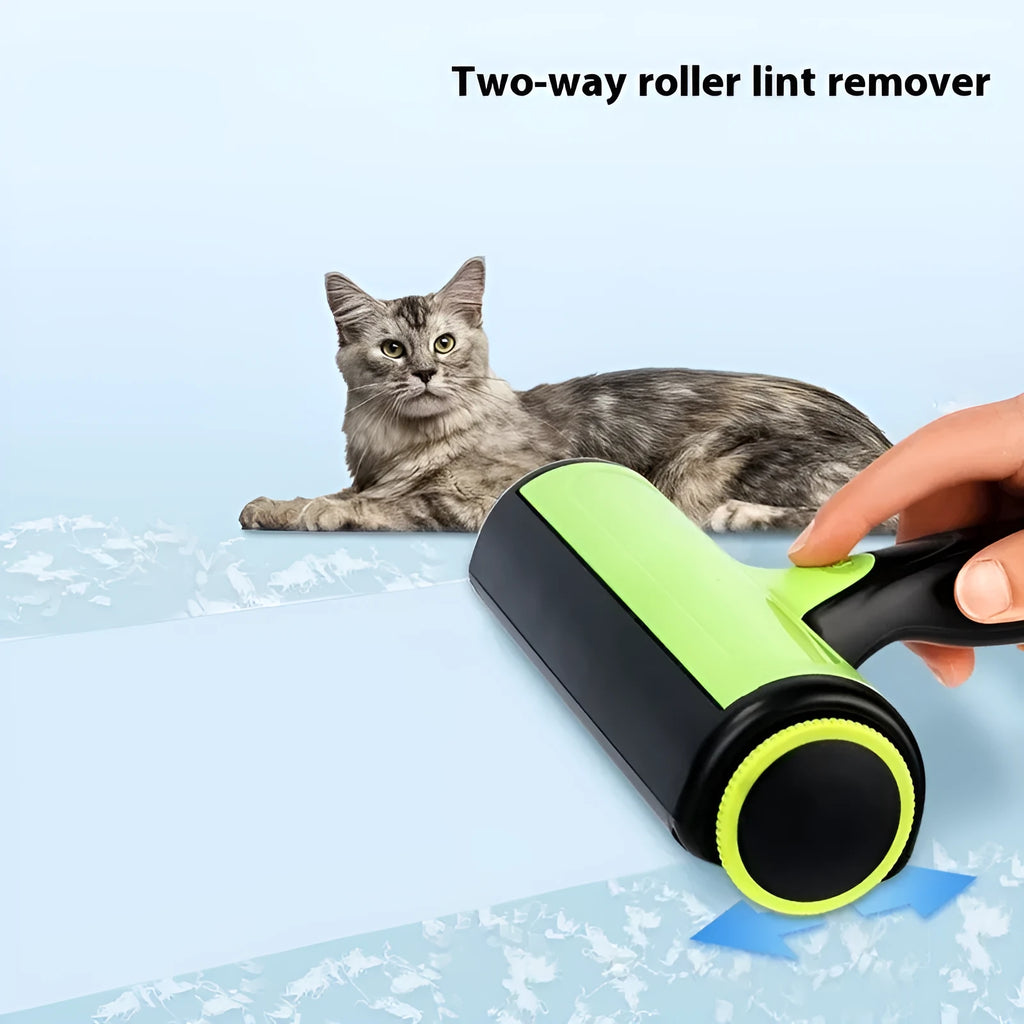 Pet sofa lint roller with automatic cleaning brush in green, blue or grey colour