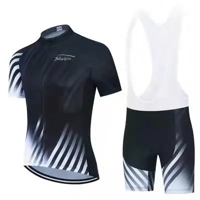 Men's and women's cycling jersey and pants set for summer biking in multiple colours