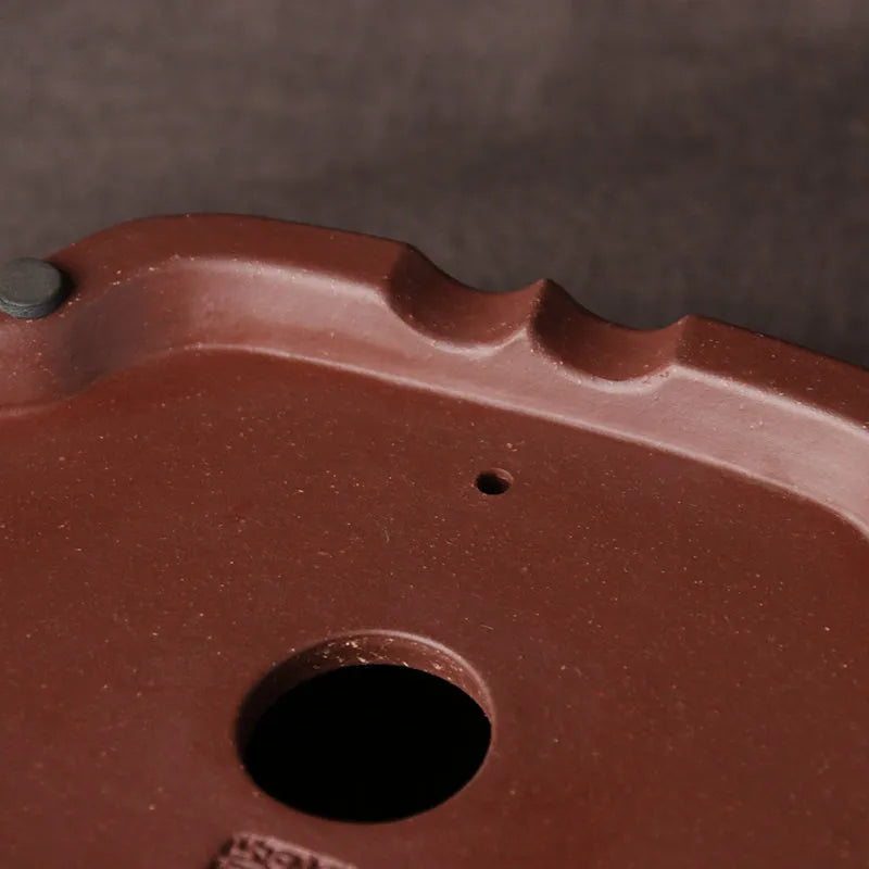 Handmade purple clay Chinese bonsai basin ceramic pot 25cm diameter