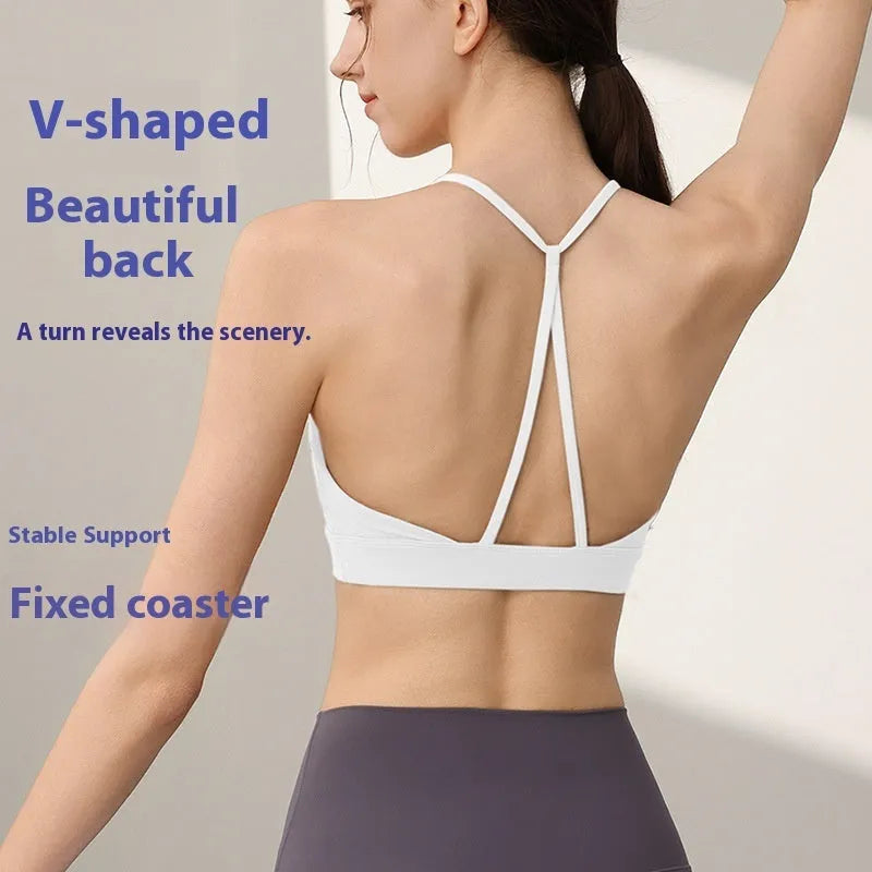 Women's nylon sports vest with fixed double shoulder straps in multiple colour options