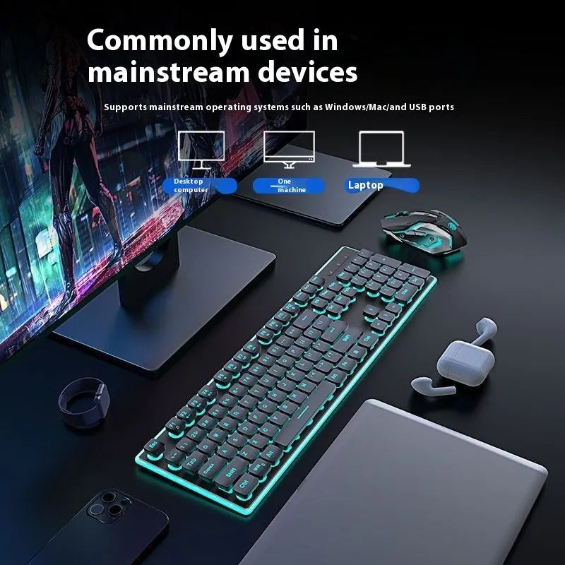 Wireless Bluetooth mute keyboard with backlit keys in cherry blossom pink colour option