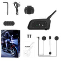 V6 Pro motorcycle helmet Bluetooth intercom unit with headphones and mounting kit