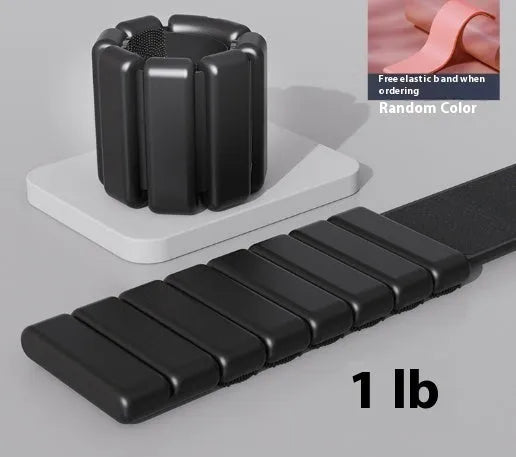 Silicone fitness bracelet with detachable weight and Velcro strap in various colours