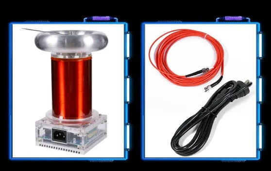 Tesla coil driver board unit with controller and cables for high-voltage arc demonstrations
