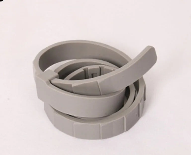 Rainbow coloured plastic flea collar for cats and dogs, showing cat and dog style options