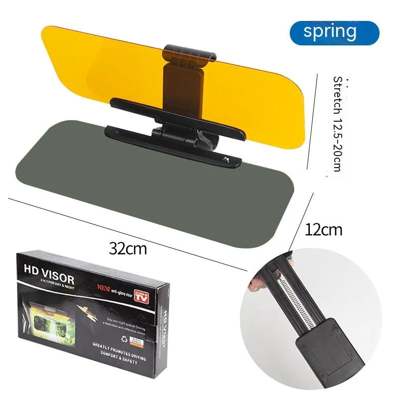 Anti-high beam goggles dual-use car sun visor with acrylic lens and telescopic installation