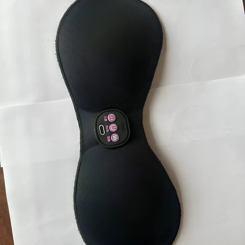 Black electric massage bra inner cushion chest stickers with 3-key English control liner