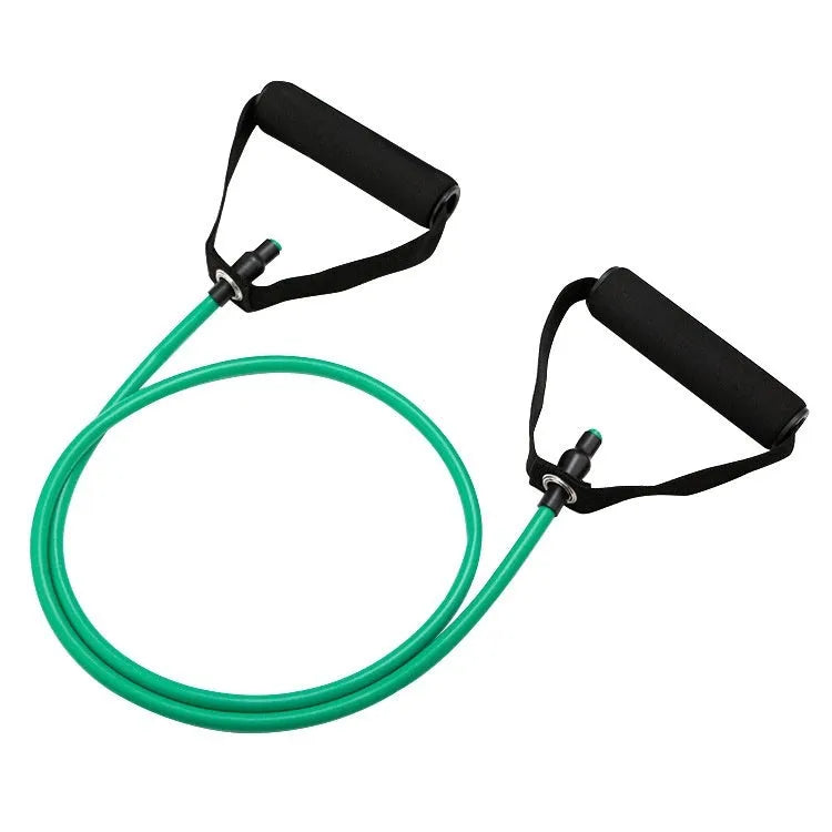 Adjustable chest expander exercise equipment with tension rope in five colour-coded resistance levels