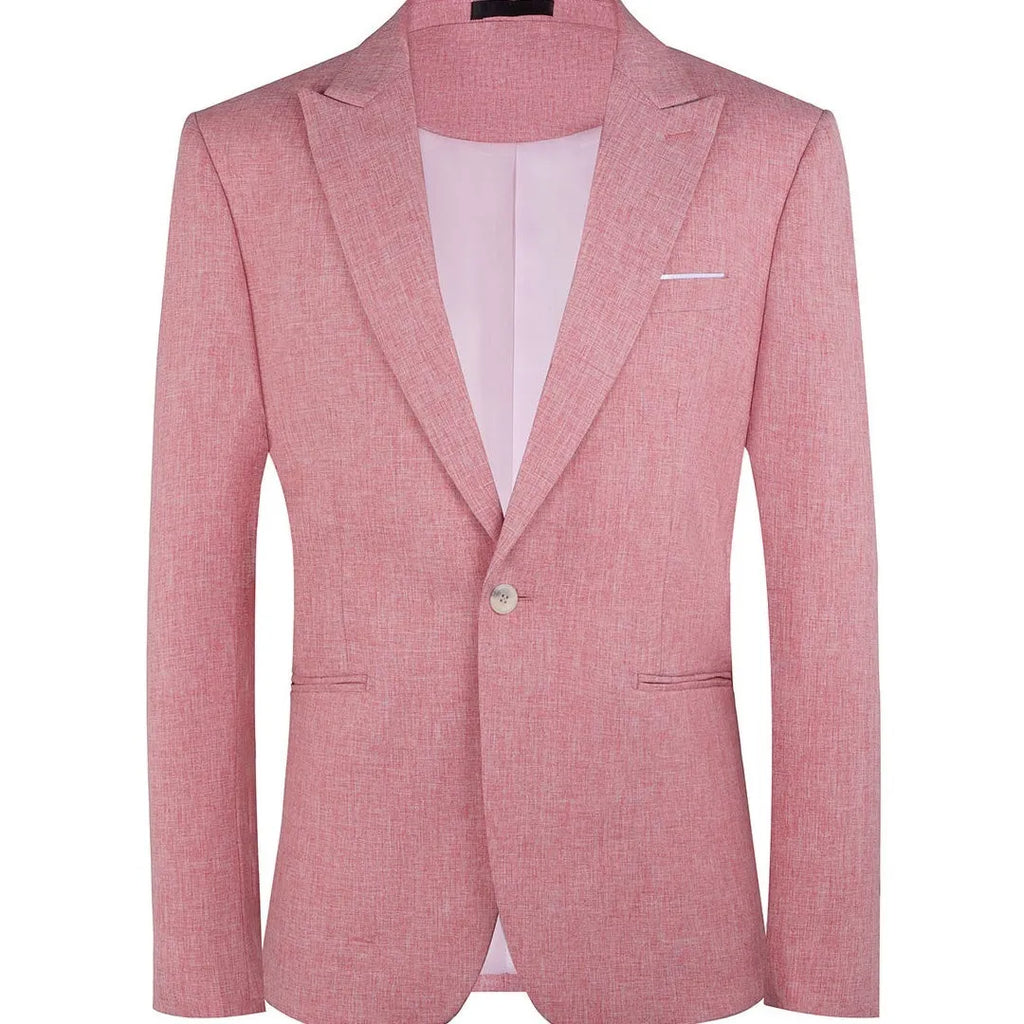 Men's western style suit jacket in pink or light blue for spring summer city fashion wear