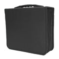 Black Oxford cloth CD DVD storage organiser case with zipper and top hand strap