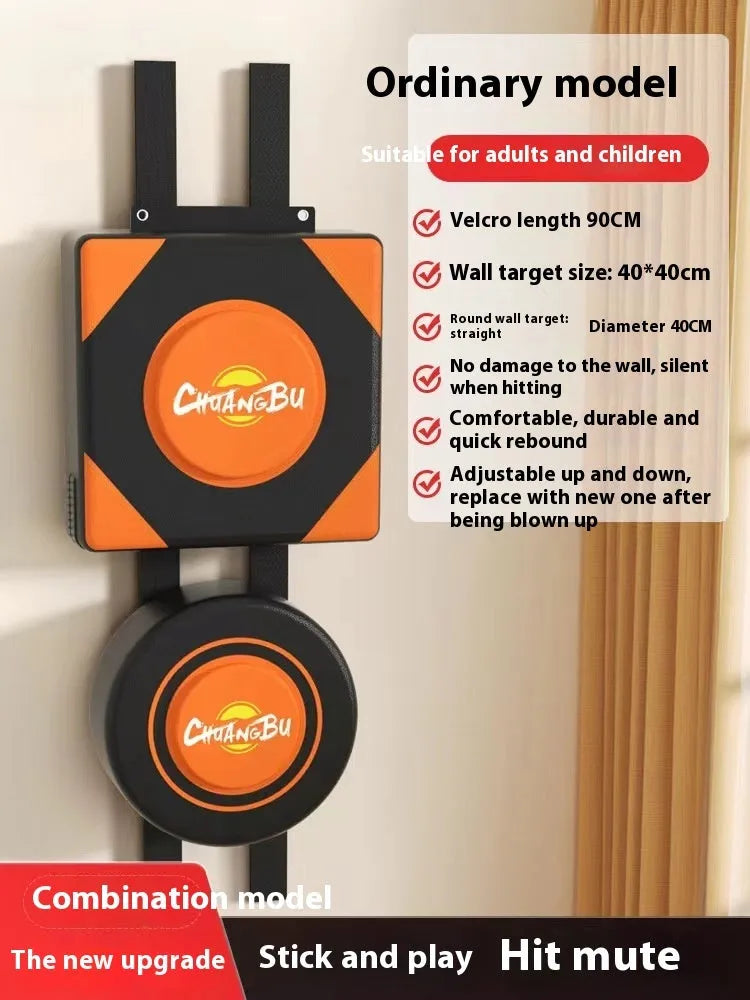 Hanging boxing wall target with PU leather surface mounted on bracket