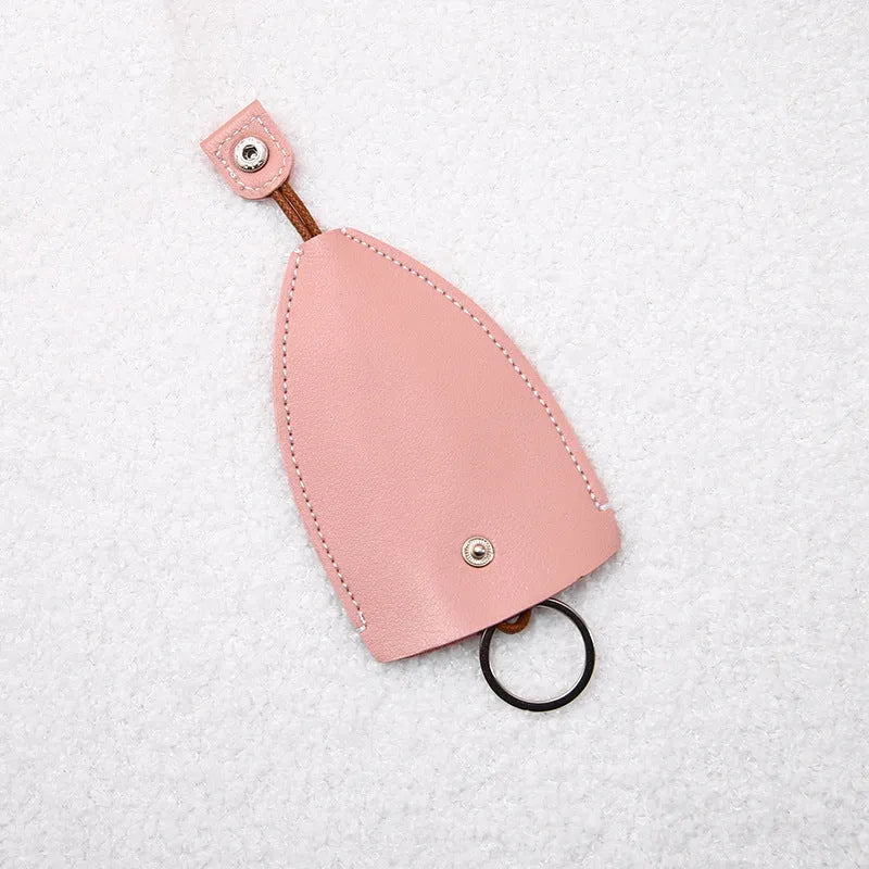 Cartoon-themed PU leather car key case with pull-out mechanism measuring 14x7.5 cm