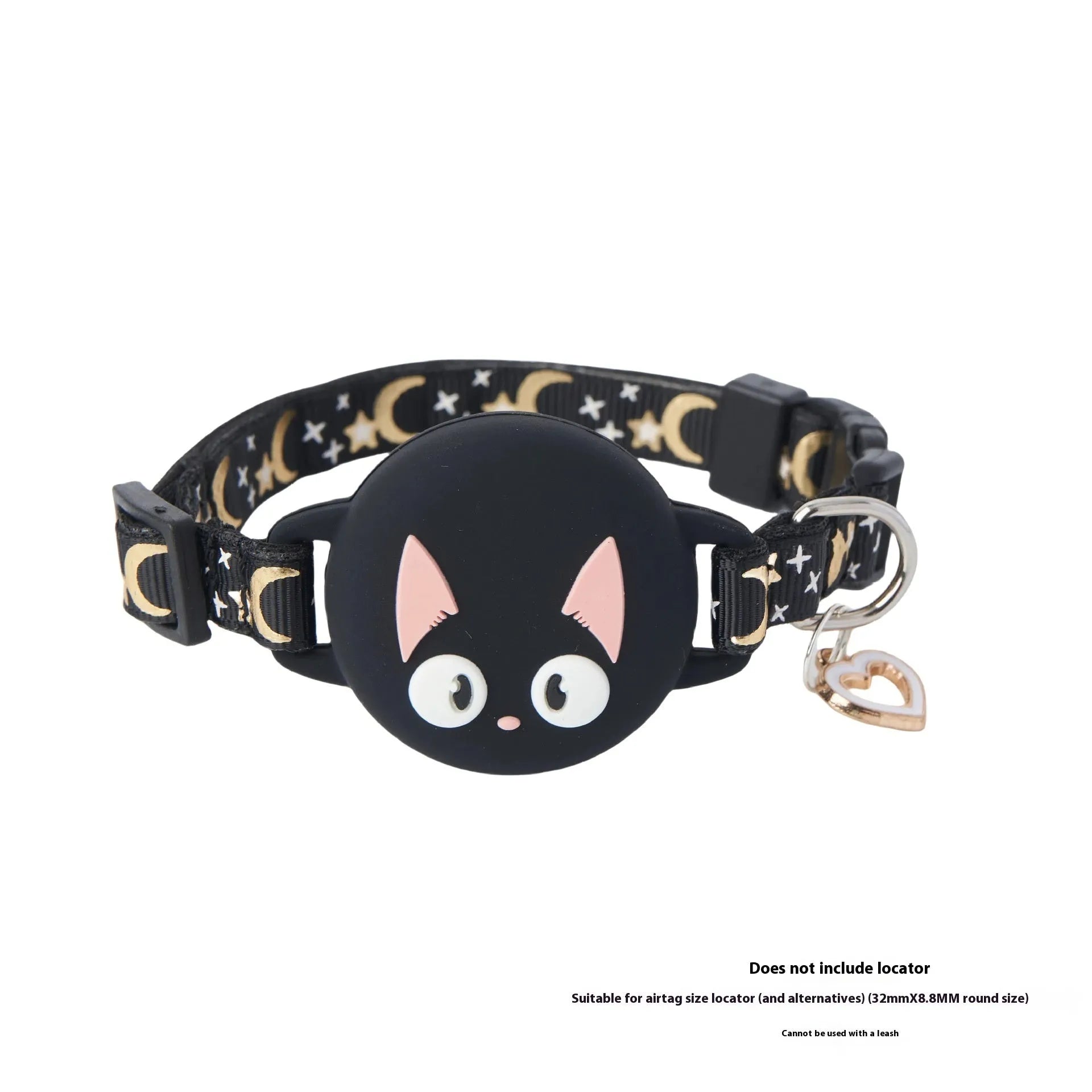 Plastic Apple AirTag protective case for attaching to a cat collar, shown in pink colour.