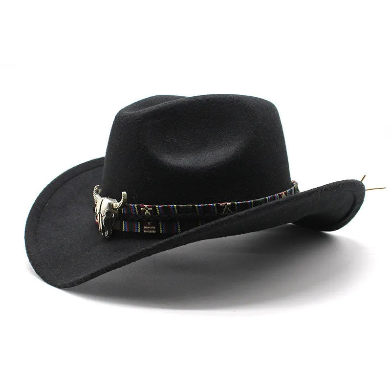 Polyester Western cowboy hat with bell crown in multiple colour options on size display