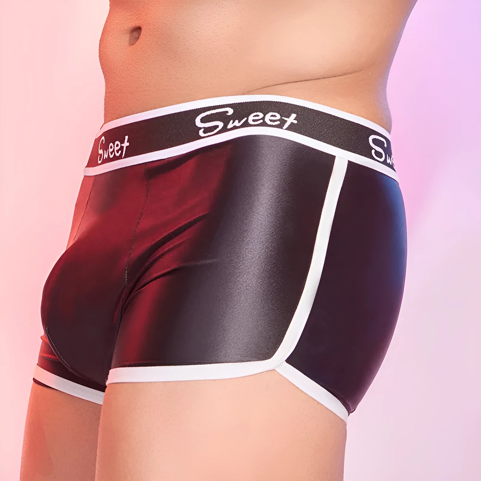 Men's nylon boxer shorts in free size available in black white and sapphire blue colours