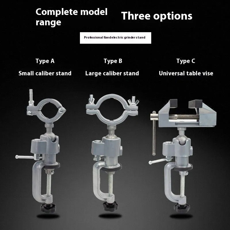 360 degree rotating bracket clamp vise with tungsten steel construction on workbench