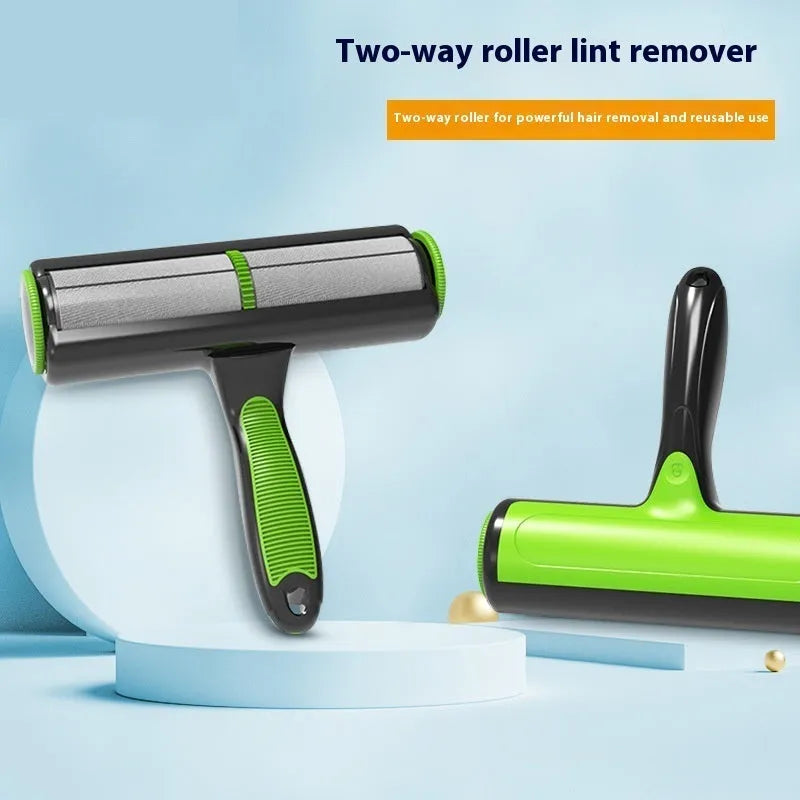 Pet sofa lint roller with automatic cleaning brush in green, blue or grey colour