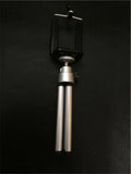 Two-section desktop phone holder bracket available in black or silver for stable mobile phone viewing