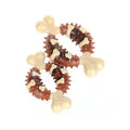 Natural rubber bone-shaped dog dental chew toy in two sizes for teeth grinding