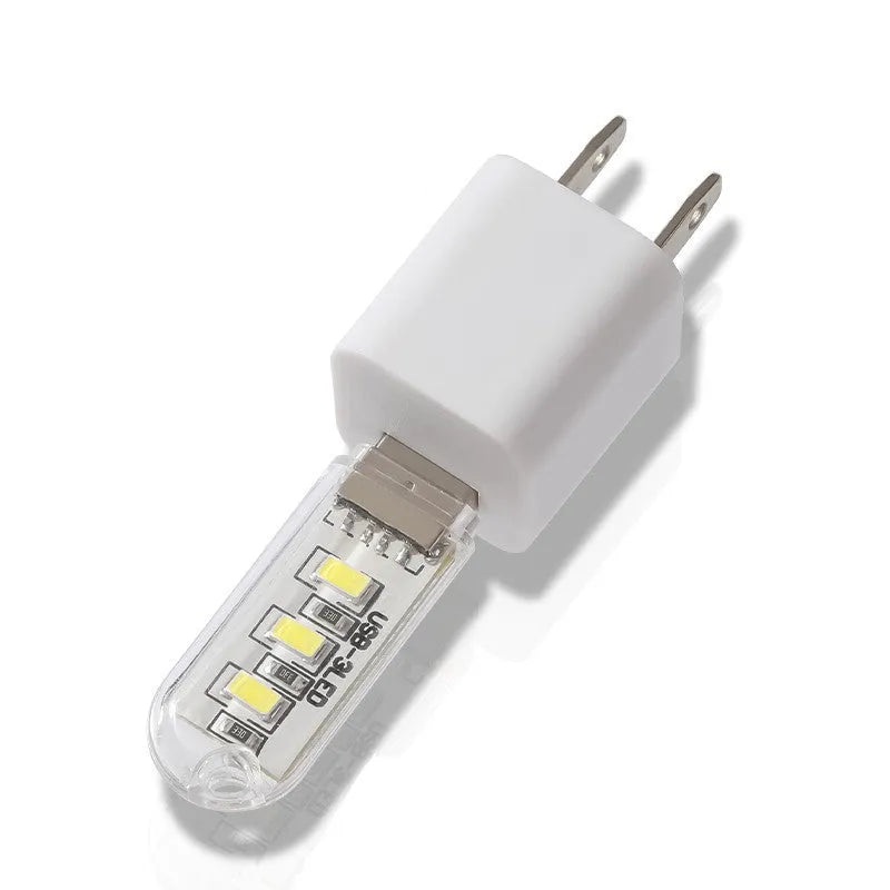 Small white USB baby night light with dual white and warm light settings