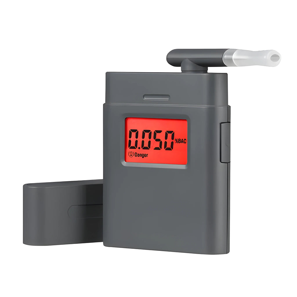 Black handheld alcohol breathalyser detector for BAC testing