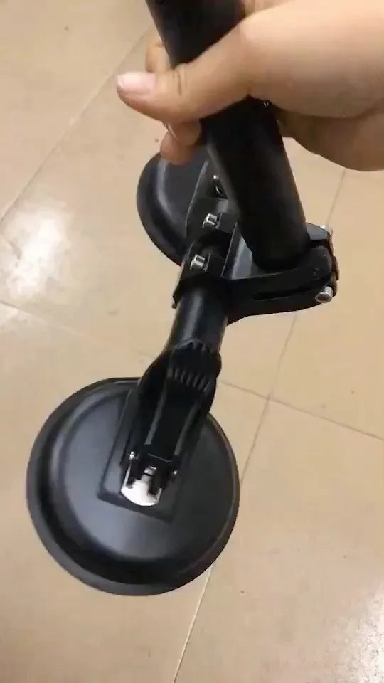 Black off-road car sucker mount with round rubber disc for windscreen flag attachment