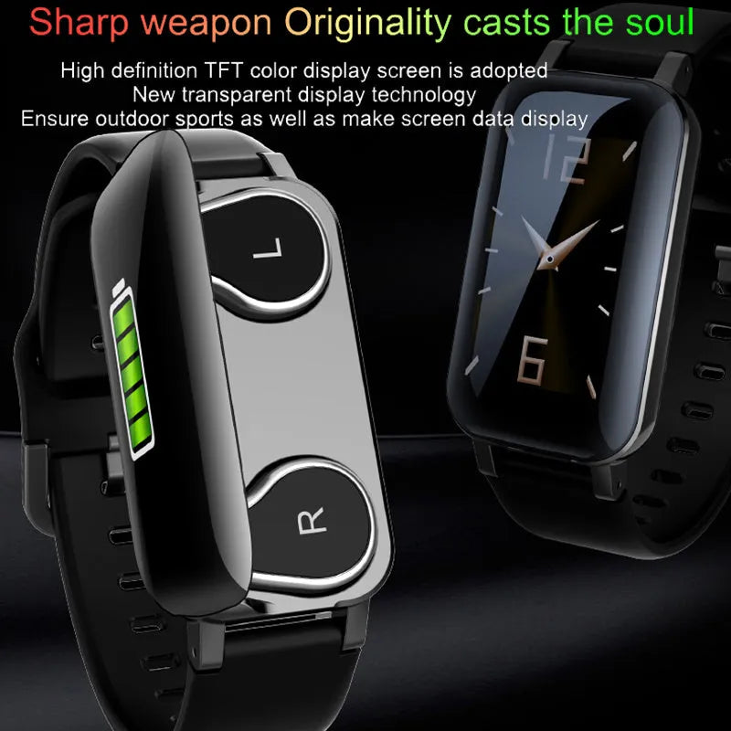 Call bracelet smart wearable with heart rate monitor in black, blue or coffee colour options