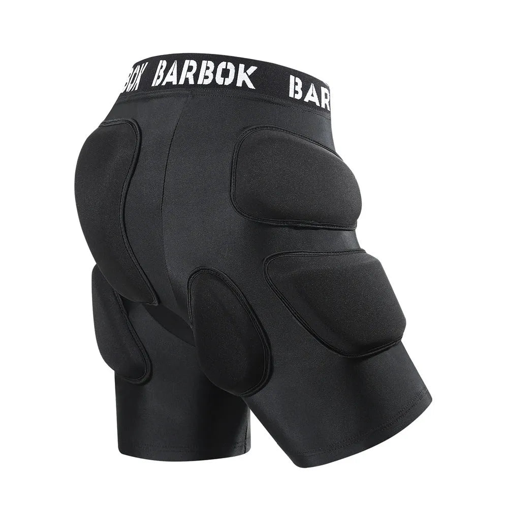 Black hip pad protection pants with NBR padding for roller skating and skateboard safety