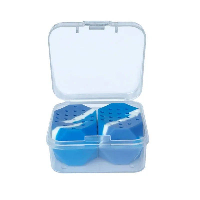 Two camouflage pattern silicone facial exercise balls in transparent packaging