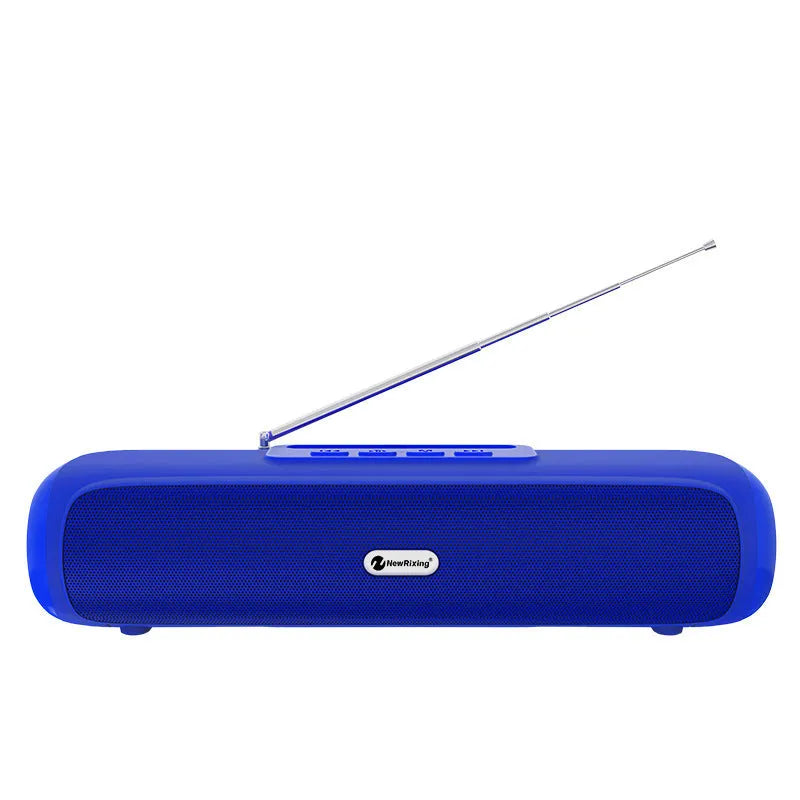 Desktop wireless long strip subwoofer in black, blue, red, or silver grey colour