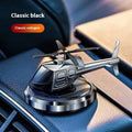 Metal solar helicopter car perfume ornament in silver, black or blue with rotating blades