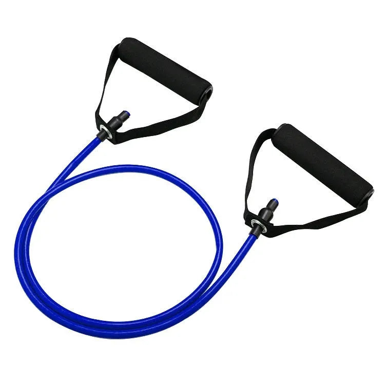Adjustable chest expander exercise equipment with tension rope in five colour-coded resistance levels