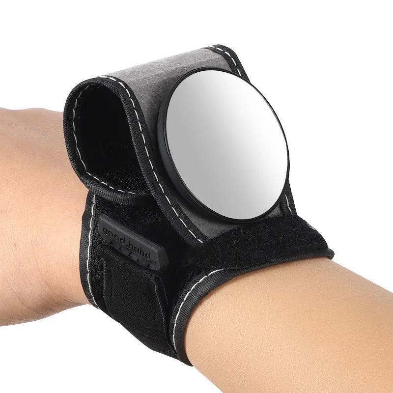 Black nylon cycling wrist rear-view mirror for bicycle safety