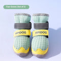 Cartoon style summer dog shoes in Bondi Blue and Dean Green colours with PU soles for anti-scald protection.