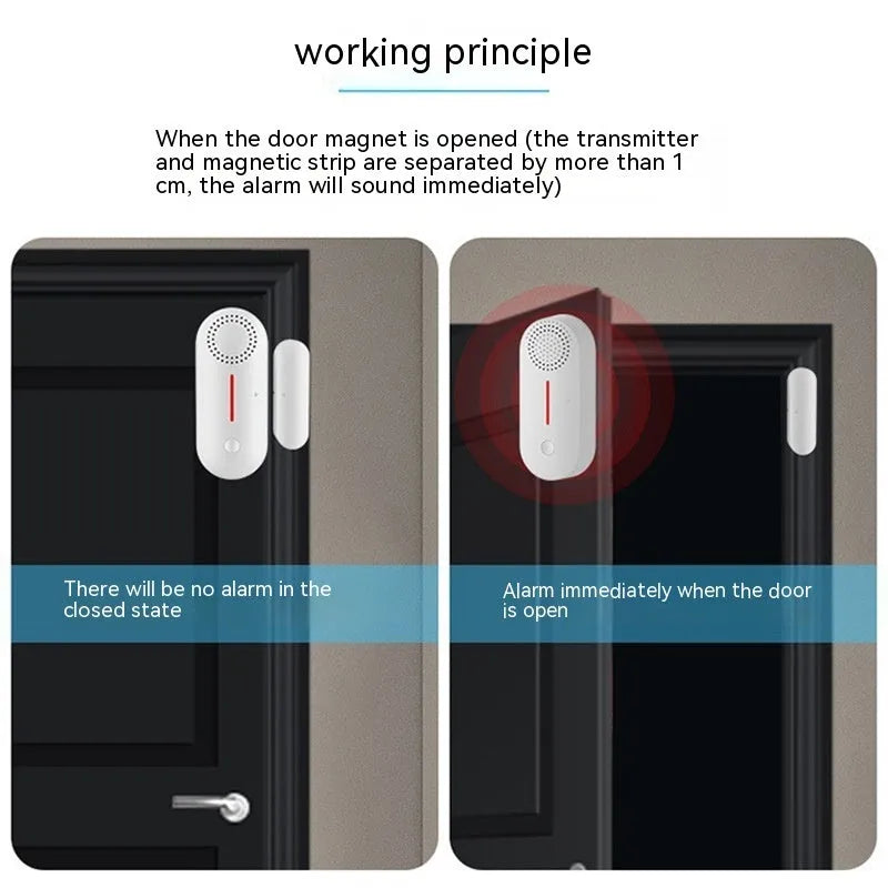 WiFi door magnetic sensor alarm unit for smart home security with magnetic contacts