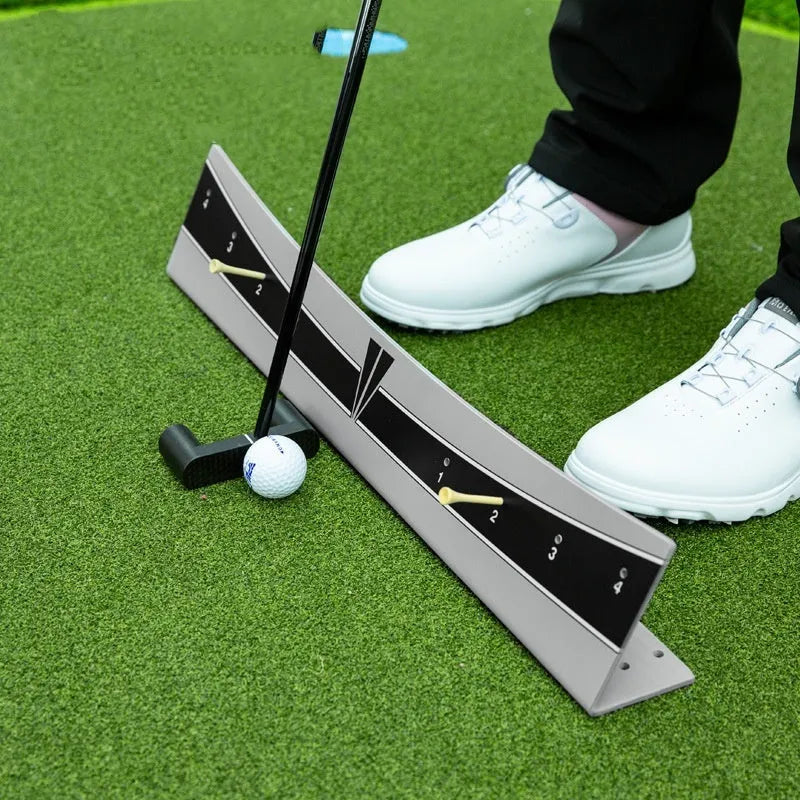 Adjustable golf putter trajectory simulator with PVC construction and push rod balancer