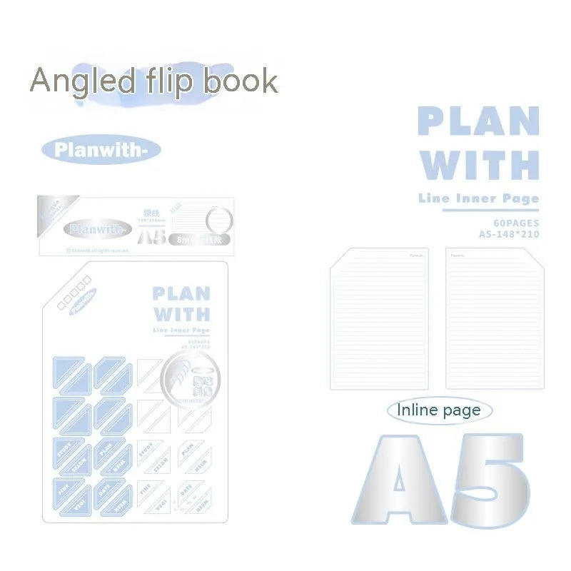 Oblique angle artsy ins style salt series student draft notebook with 60 sheets