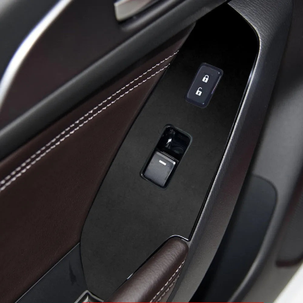Four TPU protective films for car door control panel glass switches on 2014-2019 vehicles