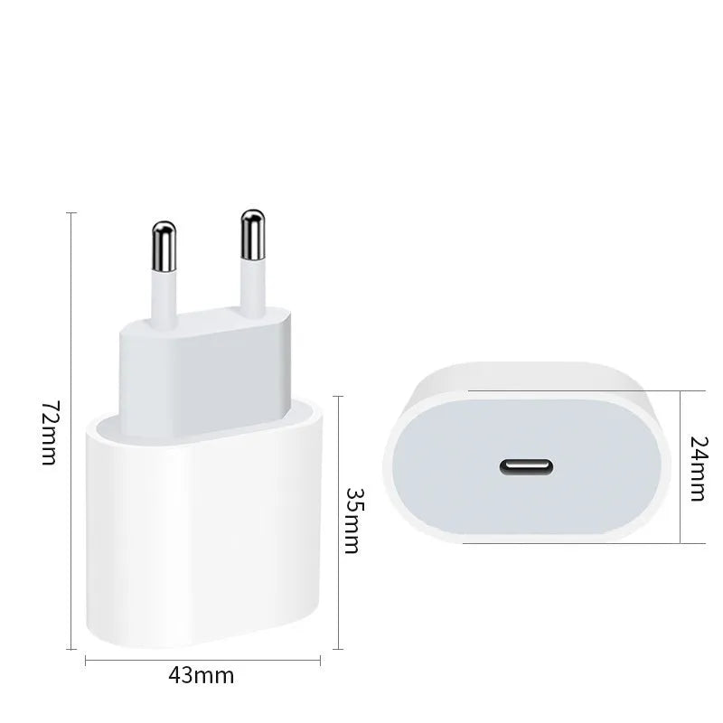 PD20W mobile phone charger with dual European and American plug compatibility