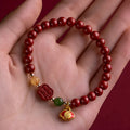 Emperor Sandstone Happy Eyebrow bracelet in New Chinese style with fu character element