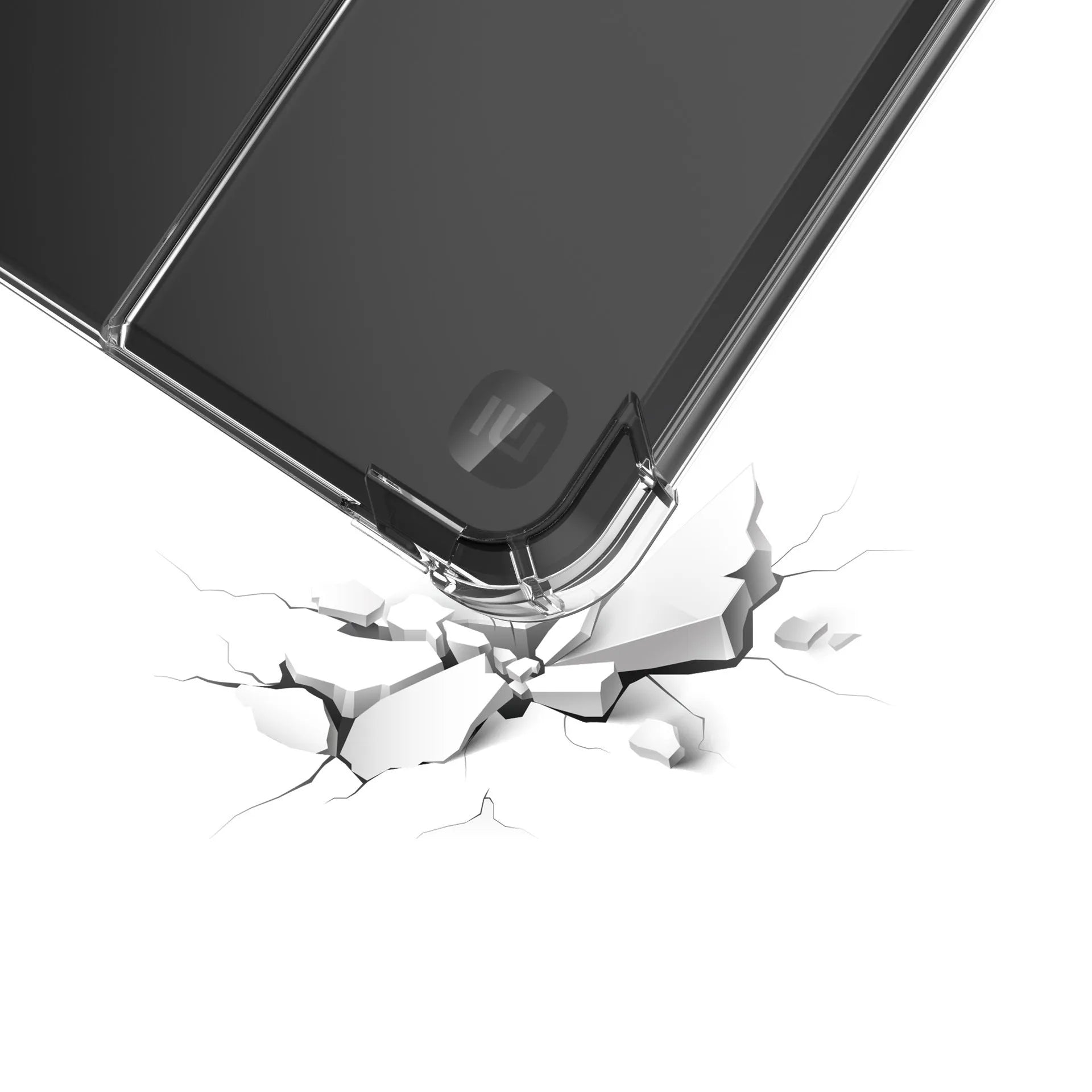 Transparent airbag protective phone case for 7-inch Xiaomi devices showing shockproof TPU construction