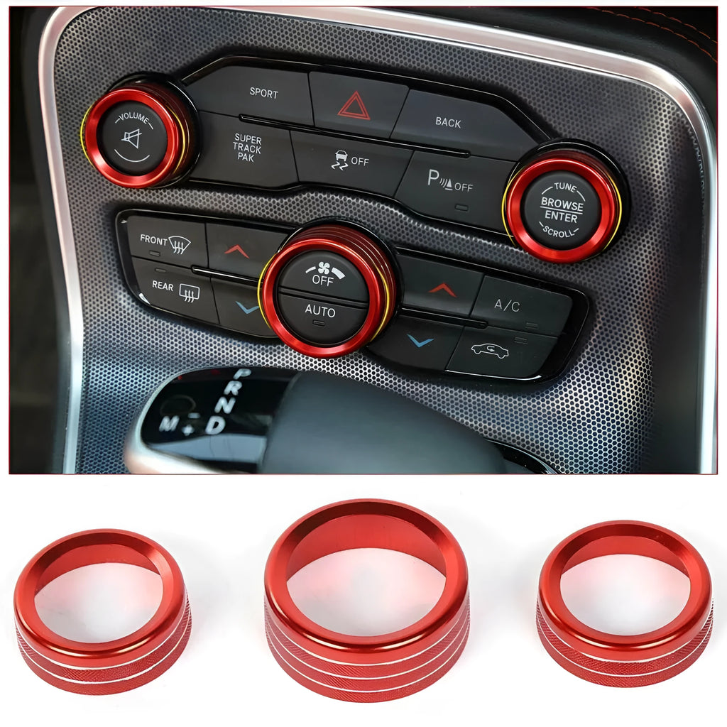 Aluminium alloy decorative ring for Dodge Grand Cherokee air conditioning control knob