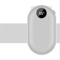 Rechargeable mini hand warmer power bank two-in-one device with digital display in compact portable design