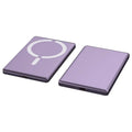 Ultra-thin magnetic power bank in black, dark grey, silver, or violet alloy casing