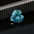 Loose heart shaped moissanite stone in lemon yellow and sapphire blue various sizes