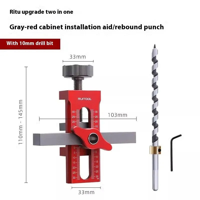 Aluminium alloy cabinet door installation aid tool for woodworking and DIY projects