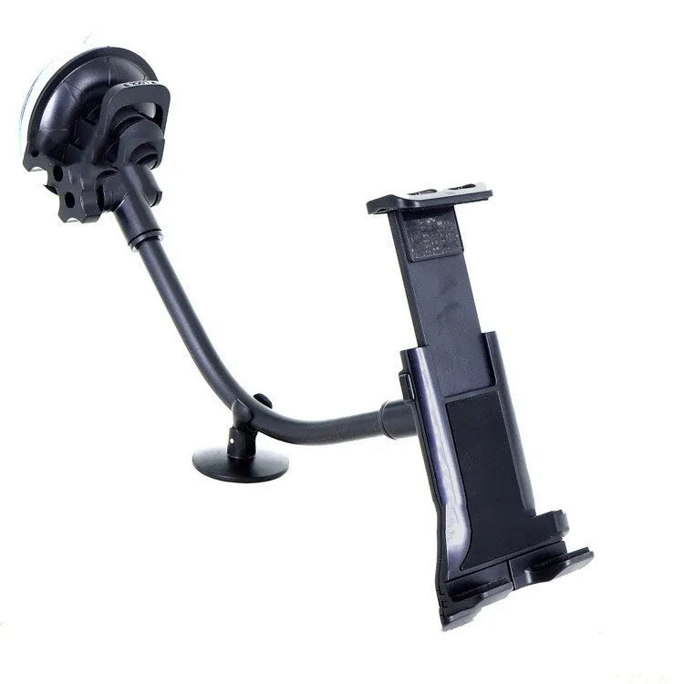 Black vehicle-mounted tablet holder with lifting mechanism and suction cup for 4-12 inch devices