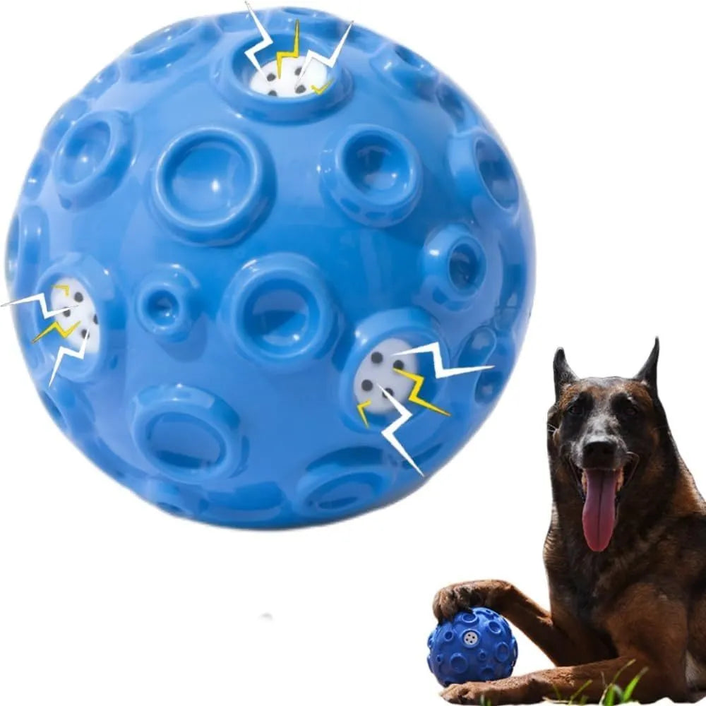 Coloured natural rubber dog toy ball with a bumpy texture for aggressive chewers and teeth cleaning