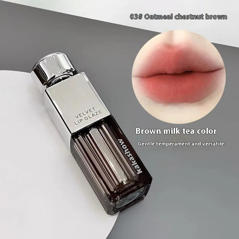 Kakashow matte soft mist lipstick in velvet finish with six colour options displayed