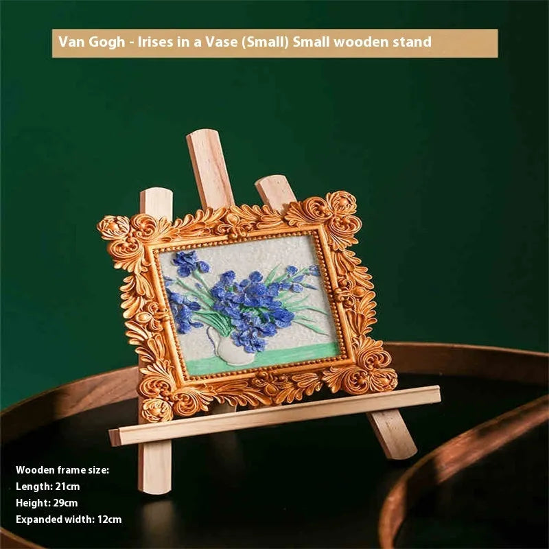 DIY oil painting by numbers kit on epoxy pottery canvas with brushes and paints for Van Gogh Starry Night